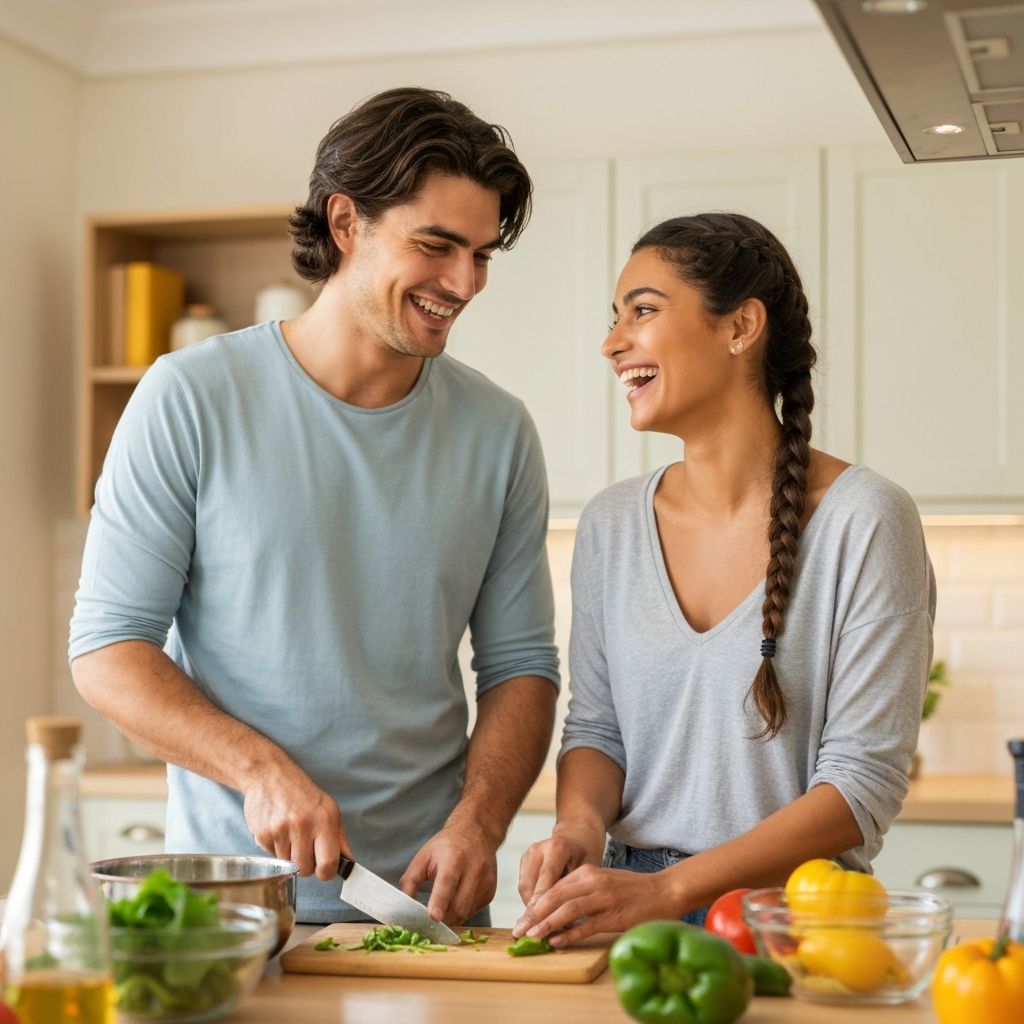 Coppia che cucina insieme